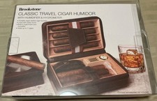 Brookstone Classic Travel Cigar Humidor With Humidifier & Hygrometer 7 Cigars picture