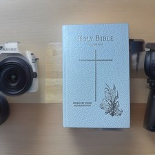 Holy Bible Dove of Peace King James Version in Wooden Cedar Box Case picture