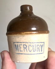 NICE 2 TONE STONEWARE MERCURY MINI JUG RED WING 1905 ERA L@@K picture
