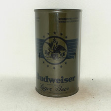 Budweiser Olive Drab REPLICA / NOVELTY beer can, plastic label (WWII) picture