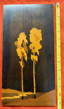 Vintage Russian USSR Inlaid Wooden Wall Hanging Decor Art Plaque 13