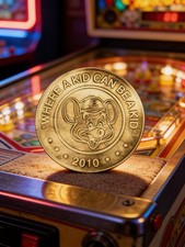 2010 Chuck E. Cheese Brass Arcade Token “Where A Kid Can Be A Kid” Collectible picture