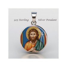 Saint John The Baptist 925 Sterling Silver Christian Medal picture