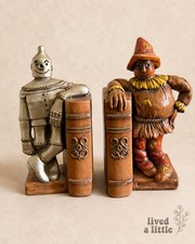 Vintage 1971 Progressive Art Wizard of Oz Bookends Tin Man Scarecrow Rare picture