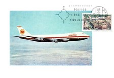 1971 IBERIA BOEING 747 AIRLINER MADRID SPAIN FIRST DAY COVER MAXI POSTCARD P8111 picture