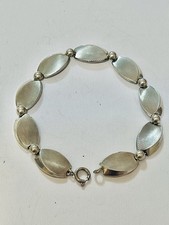Vintage Sterling Ball & Oval Disk Bracelet 7-7.5