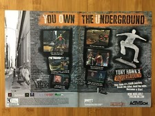 Tony Hawk's Underground PS2 Playstation 2 2003 Vintage Print Ad/Poster Official picture