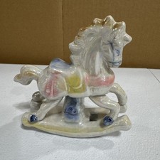 VTG Rocking Horse Figurine Irridescent Lusterware Multicolor Timeless Classic picture