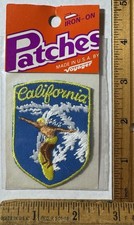 Vintage California Surfing Iron On Patch Voyager Travel Souvenir Surfboard Ocean picture