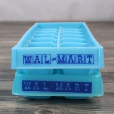 Vintage Walmart Set Of Ice Cube Trays Plastic Light Blue Retro Advertising picture