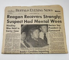 Buffalo Evening News March 31, 1981 President Reagan Shooting Related Newspaper picture