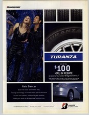 2005 Bridgestone Turanza Tires Vintage Print Ad Young Couple In The Rain Photo  picture