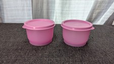 Set Of Two Pastel Pink Small Tupperware Containers 1229-35, 1229-34,... picture