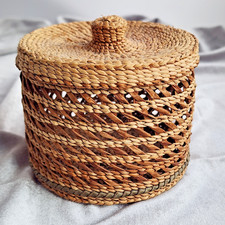 Handwoven Cedar Basket Cynthia E Llanos Tsimshian Northwest Coast Indigenous Art picture