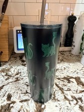 Starbucks Black Cat Tumbler glow in the dark 2026 Halloween Stainless IN HAND picture