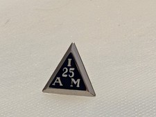 Vintage IAM Union 25 Year Service Pin Sterling Silver Bastian Bros BB Co Machini picture