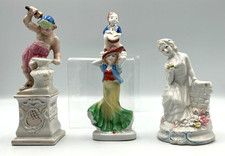 Vintage Occupied Japan Porcelain Figurines Lot of 4 Hand Painted Mixed Figures picture