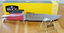 NIB BUCK KNIFE 119 RDSBOTM JULY 22 RED MICARTA HANDLE BOS S35VN FFG BLADE SHEATH picture