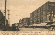 1910s San Jose CA Santa Clara Street MANGRUM Store Horse Carriage Postcard picture