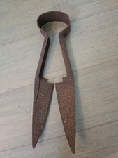 Vintage Rusty Metal Sheep Shears Hand Clippers Scissor-Like Hand Tool picture