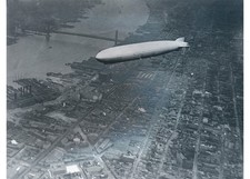 1928 Graf Zeppelin LZ-127 Airship Over New York City Glass Plate Negative OOAK picture