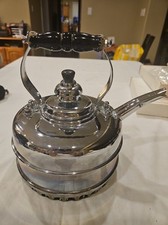 Vintage Simplex Patent Solid Copper Chrome Whistling Tea Kettle Made in England picture