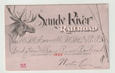 1904 Sandy River Railroad Annual Pass, Maine Narrow Gauge (2') picture