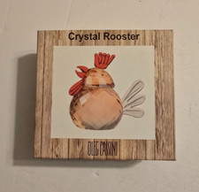 VINTAGE OLEG CASSINI CRYSTAL ROOSTER COLLECTIBLE FIGURINE 4.5”x 4