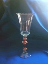  Vintage Murano Glass Cenedese Style Wine Glass Goblet - Gold and Aqua Perfect  picture