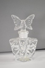 Vintage 24% Lead Crystal Perfume Bottle Butterfly Stopper Made in Taiwan picture