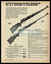 1973 STEYR-MANNLICHER Model SL and S Bolt Action Rifle and Carbine PRINT AD picture