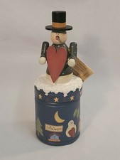 Vintage Crazy Mountain Snowman Trinket Jewelry Box Christmas Decoration Ornament picture