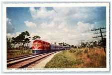 c1930's One Of The Speedy Streamlined Trains In Florida FL Vintage Postcard picture