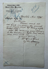 Vintage 1875 Letterhead Boston MA William Read & Sons Guns Ordnance Faneuil Hall picture