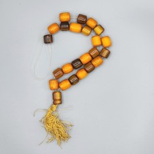 VTG Amber Butterscotch Brown Caramel Faturan Bakelite Prayer Beads TESTED 48g picture