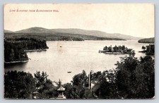 1909 Lake Sunapee NH from Burkehaven Hill Vintage Postcard Geo F Slade Jr picture