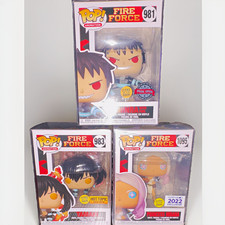 Funko Pop Fire Force Lot of 3 Hot Topic Exclusive Glow in Dark #981 #983 picture