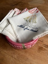 Vintage 1950s 1960s Hawaiian Souvenir Fringed Cocktail Napkins - Set of 6 MCM Ti picture