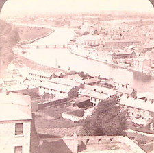 1903 IRELAND DROGHEDA AND BOYNE RIVER PORT AND TOWN UNDERWOOD STEREOVIEW Z1262 picture
