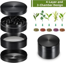 4 Layer 3 inches LARGE Portable Zinc Alloy Grinder Herb & Spice Tobacco Grinder picture