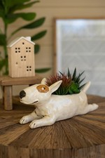 KALALOU CDV2264 Ceramic Bull Terrier Planter KALALOU Jade Office Organization picture
