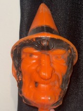 Vintage Bayshore Plastic Blowmold Halloween Witch Rattle Shaker Noise Maker picture