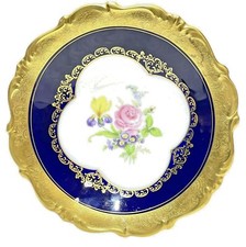 422 Echt Cobalt ätzgold Lindner Kueps Bavaria Porcelain Bowl Grubaus picture