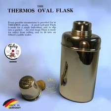 1906 Antique Thermos Oval Flask Made in Germany Gorgeous Chrome for Solo Camping picture