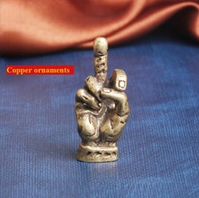 Brass Vertical Finger Figurine Small Animal Statue Office Home Decoration Toy picture