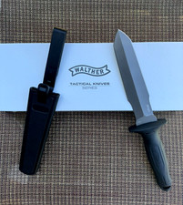 Walther DagTac 1 Fixed Knife 6.5 Double Edge 440C Steel Blade Black Nylon Handle picture