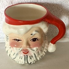 Vintage Napco Winking Santa Mug KDX-244 Ceramic Japan 1950s MCM Christmas Cup picture