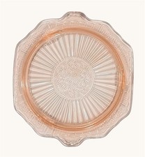 Vintage Anchor Hocking Mayfair  Pink Depression Glass Footed Cake Plate 10” picture