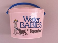 Vintage Pink Promotional Coppertone Water Babies Plastic Tub w/  Swivel Handle picture