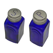 Ritadeshop Retro Glass Salt and Pepper Shakers Set (2, Cobalt Blue) picture